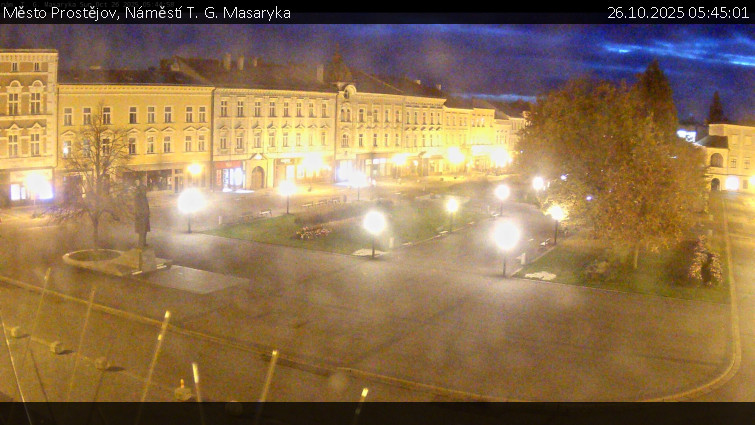 Město Prostějov - Náměstí T. G. Masaryka - 26.10.2025 v 05:45 Město Prostějov - Náměstí T. G. Masaryka - 26.10.2025 v 05:45