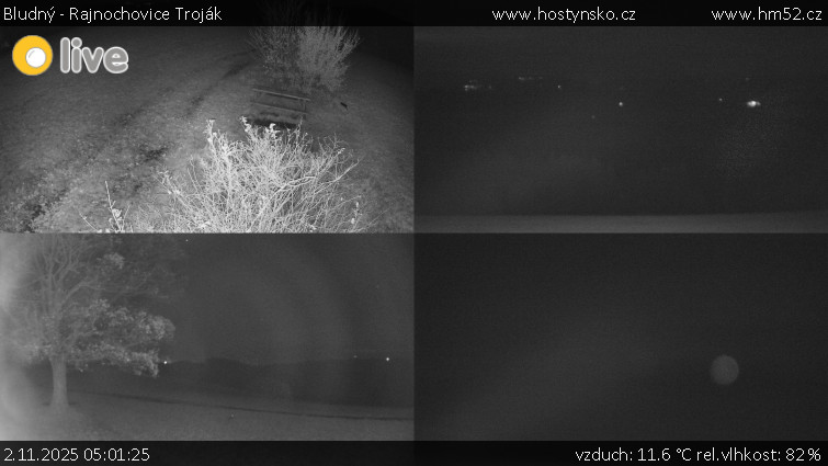 Bludný - Rajnochovice Troják - Sdružený snímek Bludný - 2.11.2025 v 05:01 Bludný - Rajnochovice Troják - Sdružený snímek Bludný - 2.11.2025 v 05:01