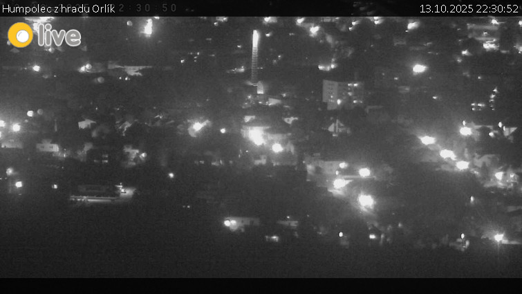 Město Humpolec - Humpolec z hradu Orlík - 13.10.2025 v 22:30 Město Humpolec - Humpolec z hradu Orlík - 13.10.2025 v 22:30