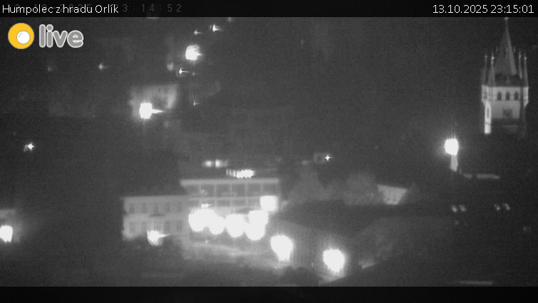 Město Humpolec - Humpolec z hradu Orlík - 13.10.2025 v 23:15 Město Humpolec - Humpolec z hradu Orlík - 13.10.2025 v 23:15