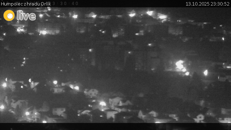 Město Humpolec - Humpolec z hradu Orlík - 13.10.2025 v 23:30 Město Humpolec - Humpolec z hradu Orlík - 13.10.2025 v 23:30