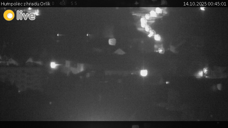 Město Humpolec - Humpolec z hradu Orlík - 14.10.2025 v 00:45 Město Humpolec - Humpolec z hradu Orlík - 14.10.2025 v 00:45