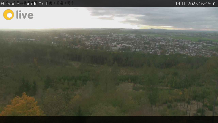 Město Humpolec - Humpolec z hradu Orlík - 14.10.2025 v 16:45 Město Humpolec - Humpolec z hradu Orlík - 14.10.2025 v 16:45