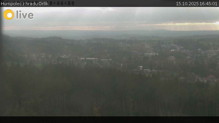 Město Humpolec - Humpolec z hradu Orlík - 15.10.2025 v 16:45 Město Humpolec - Humpolec z hradu Orlík - 15.10.2025 v 16:45