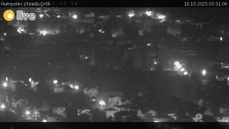 Město Humpolec - Humpolec z hradu Orlík - 18.10.2025 v 03:31 Město Humpolec - Humpolec z hradu Orlík - 18.10.2025 v 03:31