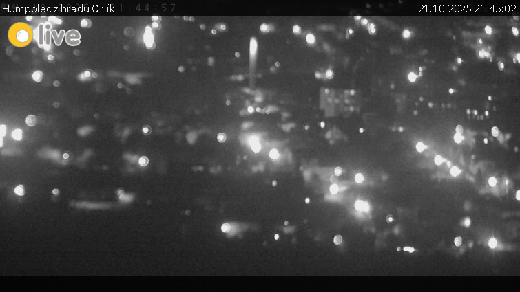 Město Humpolec - Humpolec z hradu Orlík - 21.10.2025 v 21:45 Město Humpolec - Humpolec z hradu Orlík - 21.10.2025 v 21:45
