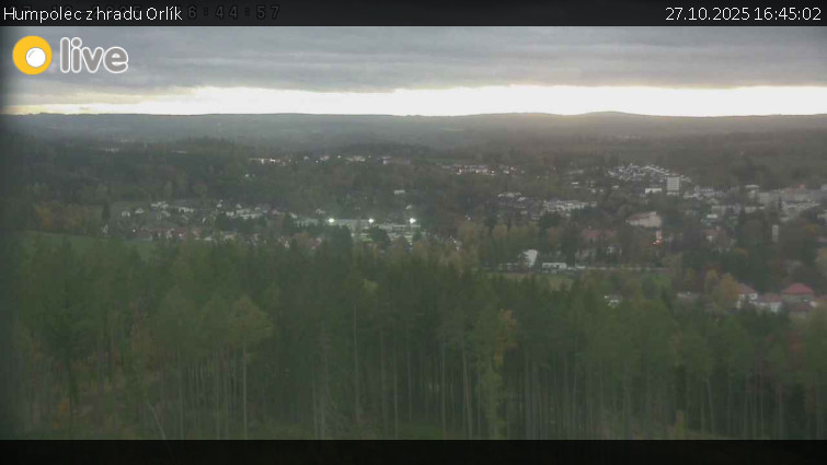 Město Humpolec - Humpolec z hradu Orlík - 27.10.2025 v 16:45 Město Humpolec - Humpolec z hradu Orlík - 27.10.2025 v 16:45
