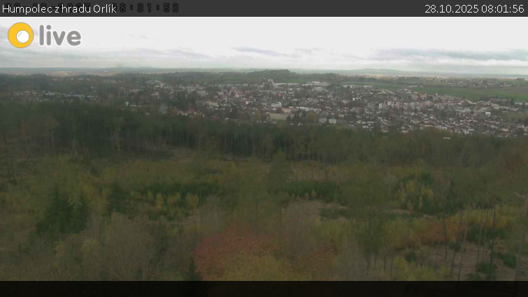 Město Humpolec - Humpolec z hradu Orlík - 28.10.2025 v 08:01 Město Humpolec - Humpolec z hradu Orlík - 28.10.2025 v 08:01