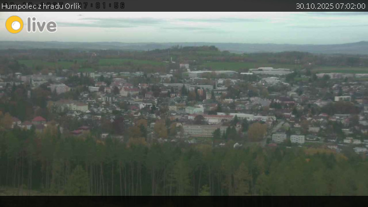Město Humpolec - Humpolec z hradu Orlík - 30.10.2025 v 07:02 Město Humpolec - Humpolec z hradu Orlík - 30.10.2025 v 07:02