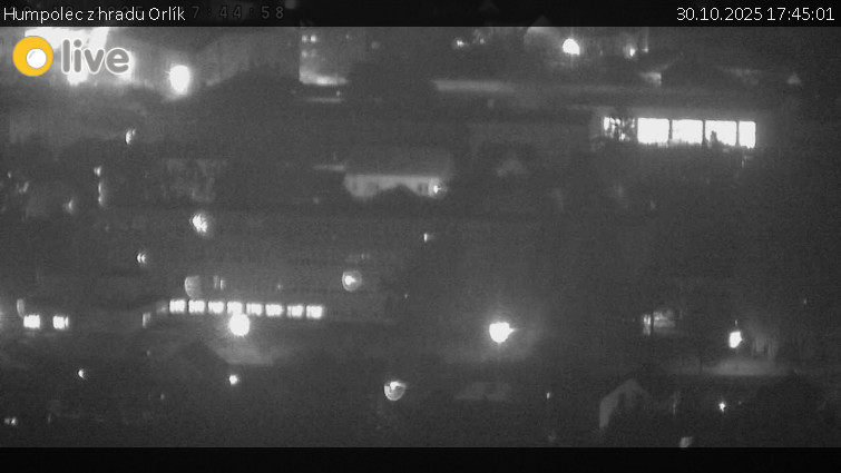 Město Humpolec - Humpolec z hradu Orlík - 30.10.2025 v 17:45 Město Humpolec - Humpolec z hradu Orlík - 30.10.2025 v 17:45