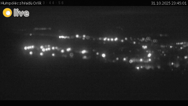 Město Humpolec - Humpolec z hradu Orlík - 31.10.2025 v 23:45 Město Humpolec - Humpolec z hradu Orlík - 31.10.2025 v 23:45