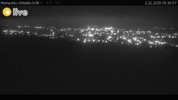 Město Humpolec - Humpolec z hradu Orlík - 1.11.2025 v 05:30 Město Humpolec - Humpolec z hradu Orlík - 1.11.2025 v 05:30