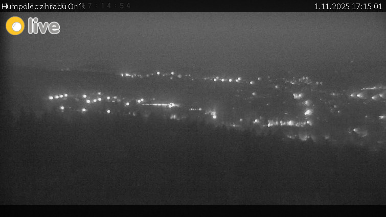 Město Humpolec - Humpolec z hradu Orlík - 1.11.2025 v 17:15 Město Humpolec - Humpolec z hradu Orlík - 1.11.2025 v 17:15