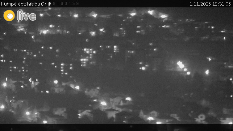 Město Humpolec - Humpolec z hradu Orlík - 1.11.2025 v 19:31 Město Humpolec - Humpolec z hradu Orlík - 1.11.2025 v 19:31