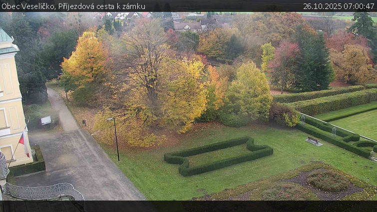 Obec Veselíčko - Příjezdová cesta k zámku - 26.10.2025 v 07:00 Obec Veselíčko - Příjezdová cesta k zámku - 26.10.2025 v 07:00