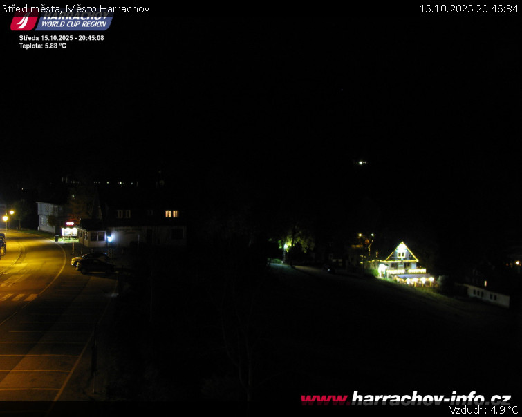 Město Harrachov - Střed města - 15.10.2025 v 20:46 Město Harrachov - Střed města - 15.10.2025 v 20:46