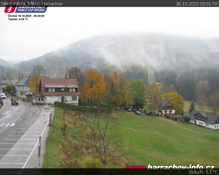 Město Harrachov - Střed města - 16.10.2025 v 09:01 Město Harrachov - Střed města - 16.10.2025 v 09:01
