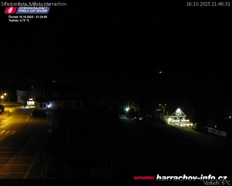 Město Harrachov - Střed města - 16.10.2025 v 21:46 Město Harrachov - Střed města - 16.10.2025 v 21:46