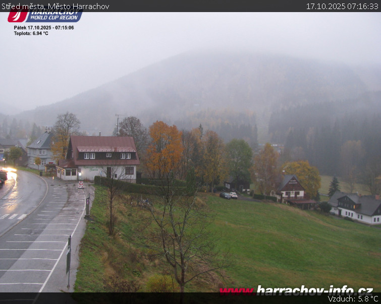 Město Harrachov - Střed města - 17.10.2025 v 07:16 Město Harrachov - Střed města - 17.10.2025 v 07:16