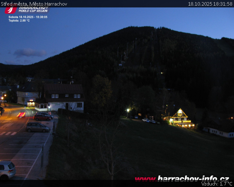 Město Harrachov - Střed města - 18.10.2025 v 18:31 Město Harrachov - Střed města - 18.10.2025 v 18:31