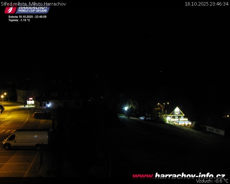 Město Harrachov - Střed města - 18.10.2025 v 23:46 Město Harrachov - Střed města - 18.10.2025 v 23:46