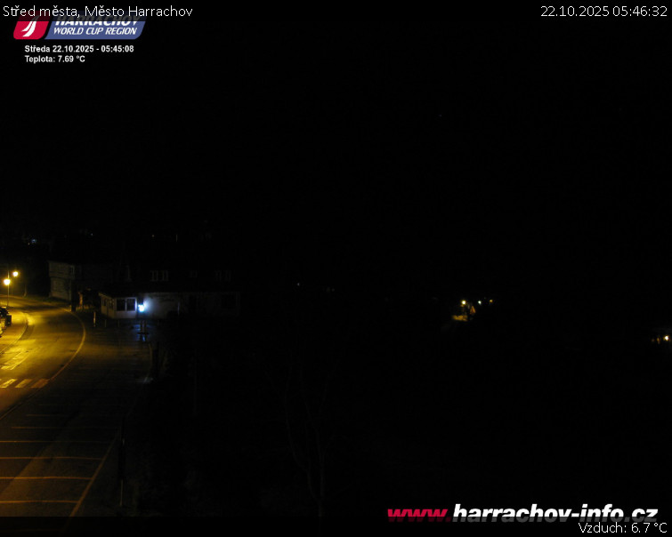 Město Harrachov - Střed města - 22.10.2025 v 05:46 Město Harrachov - Střed města - 22.10.2025 v 05:46