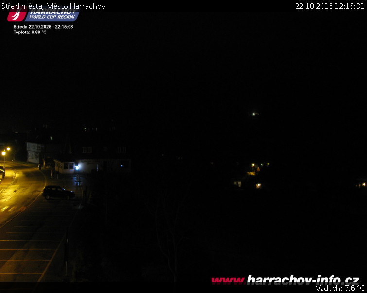 Město Harrachov - Střed města - 22.10.2025 v 22:16 Město Harrachov - Střed města - 22.10.2025 v 22:16