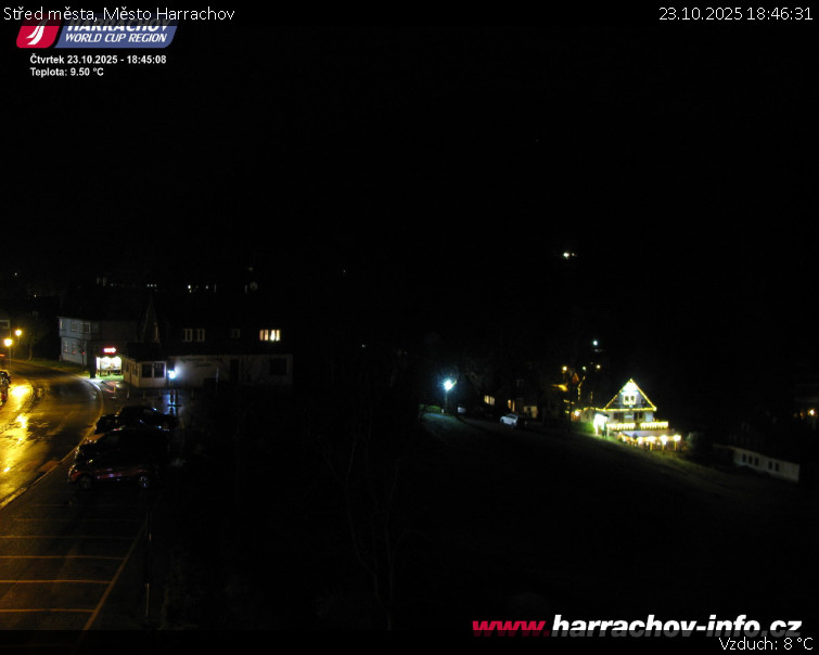 Město Harrachov - Střed města - 23.10.2025 v 18:46 Město Harrachov - Střed města - 23.10.2025 v 18:46