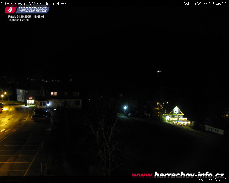 Město Harrachov - Střed města - 24.10.2025 v 18:46 Město Harrachov - Střed města - 24.10.2025 v 18:46