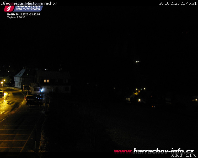 Město Harrachov - Střed města - 26.10.2025 v 21:46 Město Harrachov - Střed města - 26.10.2025 v 21:46