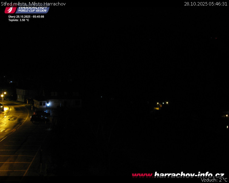 Město Harrachov - Střed města - 28.10.2025 v 05:46 Město Harrachov - Střed města - 28.10.2025 v 05:46