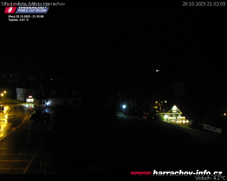 Město Harrachov - Střed města - 28.10.2025 v 21:32 Město Harrachov - Střed města - 28.10.2025 v 21:32