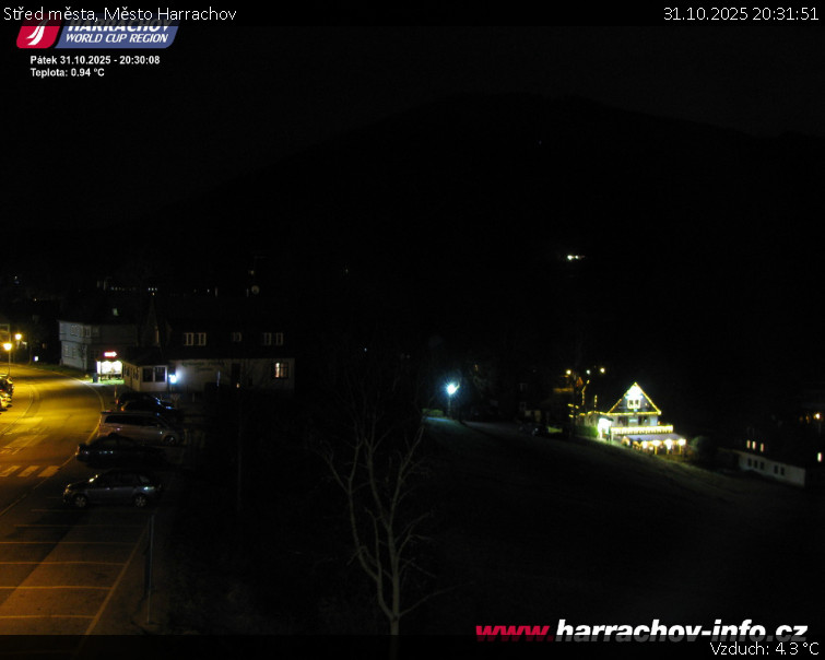 Město Harrachov - Střed města - 31.10.2025 v 20:31 Město Harrachov - Střed města - 31.10.2025 v 20:31