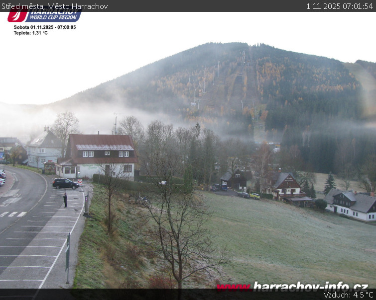 Město Harrachov - Střed města - 1.11.2025 v 07:01 Město Harrachov - Střed města - 1.11.2025 v 07:01