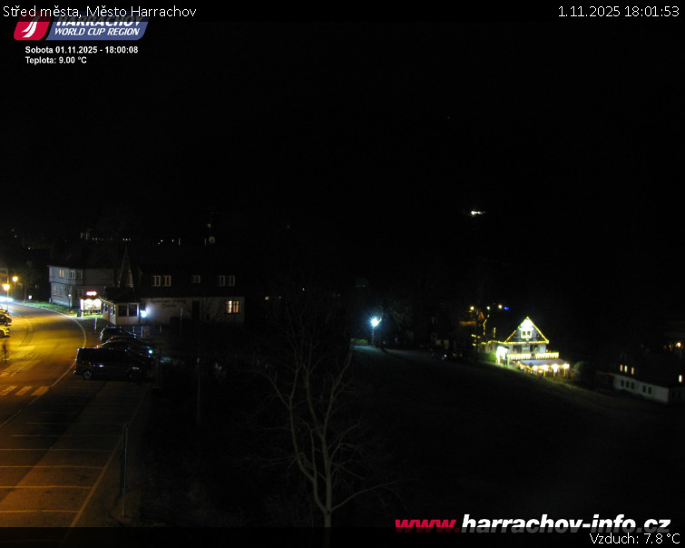 Město Harrachov - Střed města - 1.11.2025 v 18:01 Město Harrachov - Střed města - 1.11.2025 v 18:01