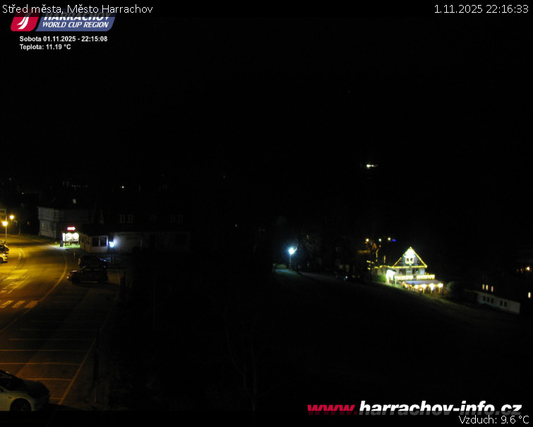 Město Harrachov - Střed města - 1.11.2025 v 22:16 Město Harrachov - Střed města - 1.11.2025 v 22:16