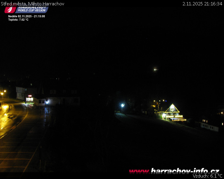 Město Harrachov - Střed města - 2.11.2025 v 21:16 Město Harrachov - Střed města - 2.11.2025 v 21:16