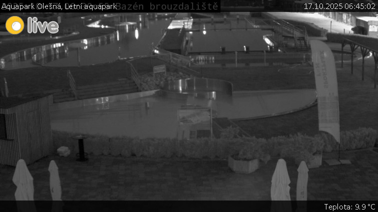 Aquapark Olešná - Letní aquapark - 17.10.2025 v 06:45 Aquapark Olešná - Letní aquapark - 17.10.2025 v 06:45