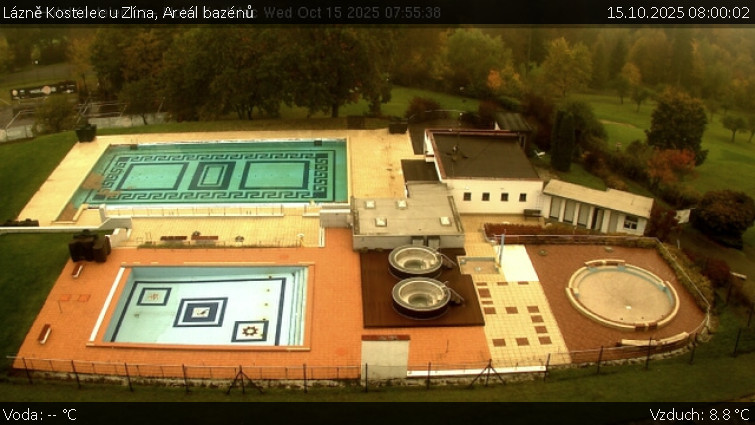 Lázně Kostelec u Zlína - Areál bazénů - 15.10.2025 v 08:00 Lázně Kostelec u Zlína - Areál bazénů - 15.10.2025 v 08:00