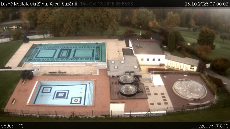 Lázně Kostelec u Zlína - Areál bazénů - 16.10.2025 v 07:00 Lázně Kostelec u Zlína - Areál bazénů - 16.10.2025 v 07:00