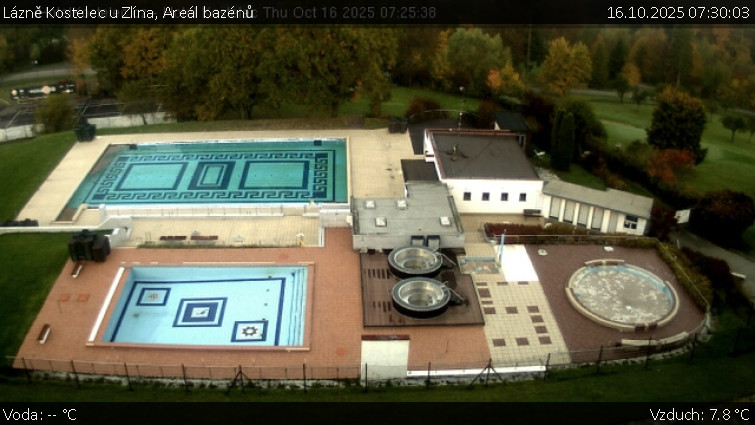 Lázně Kostelec u Zlína - Areál bazénů - 16.10.2025 v 07:30 Lázně Kostelec u Zlína - Areál bazénů - 16.10.2025 v 07:30