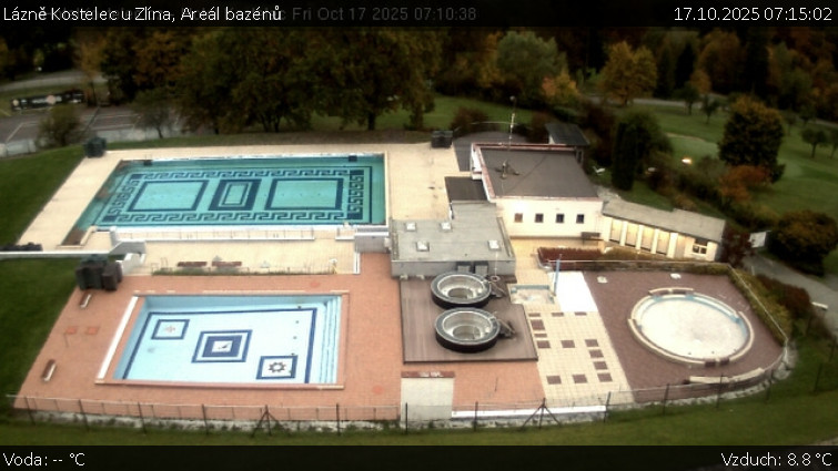 Lázně Kostelec u Zlína - Areál bazénů - 17.10.2025 v 07:15 Lázně Kostelec u Zlína - Areál bazénů - 17.10.2025 v 07:15