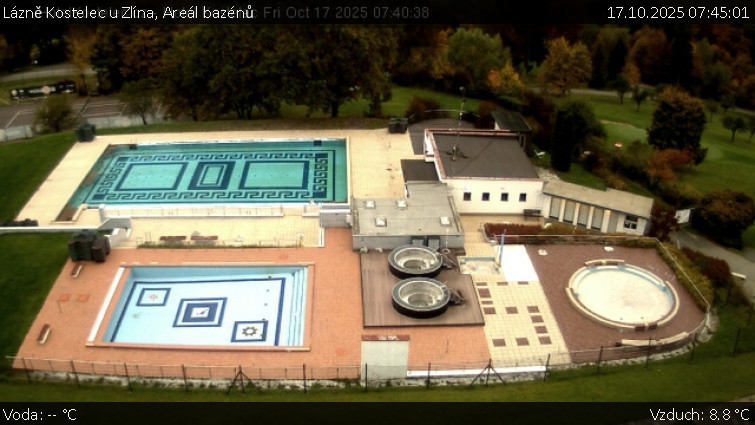 Lázně Kostelec u Zlína - Areál bazénů - 17.10.2025 v 07:45 Lázně Kostelec u Zlína - Areál bazénů - 17.10.2025 v 07:45