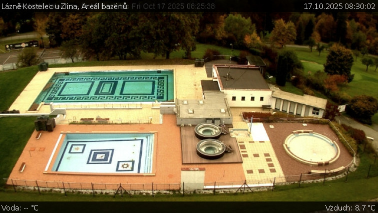 Lázně Kostelec u Zlína - Areál bazénů - 17.10.2025 v 08:30 Lázně Kostelec u Zlína - Areál bazénů - 17.10.2025 v 08:30