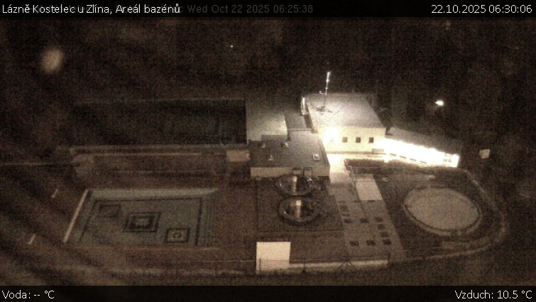 Lázně Kostelec u Zlína - Areál bazénů - 22.10.2025 v 06:30 Lázně Kostelec u Zlína - Areál bazénů - 22.10.2025 v 06:30
