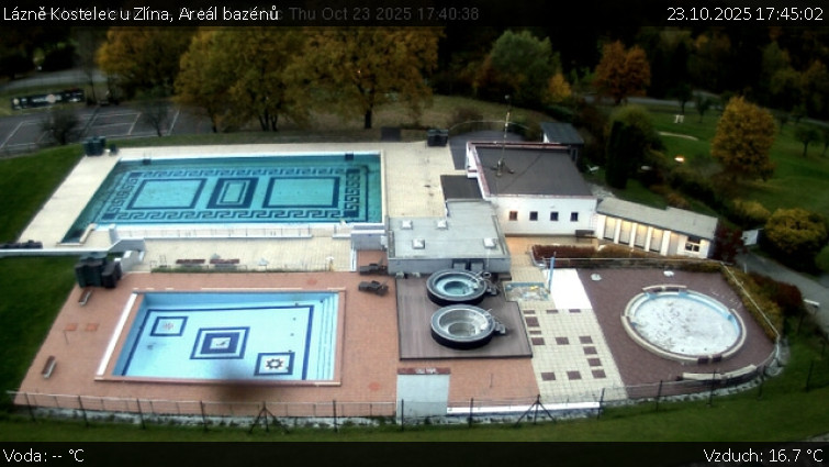 Lázně Kostelec u Zlína - Areál bazénů - 23.10.2025 v 17:45 Lázně Kostelec u Zlína - Areál bazénů - 23.10.2025 v 17:45