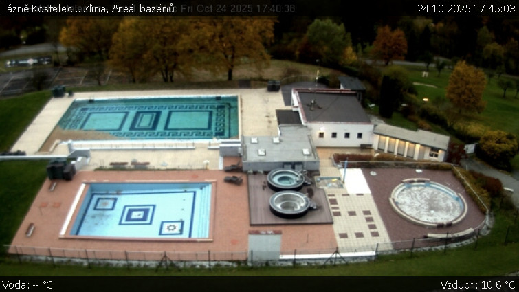 Lázně Kostelec u Zlína - Areál bazénů - 24.10.2025 v 17:45 Lázně Kostelec u Zlína - Areál bazénů - 24.10.2025 v 17:45