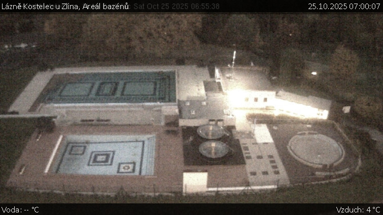 Lázně Kostelec u Zlína - Areál bazénů - 25.10.2025 v 07:00 Lázně Kostelec u Zlína - Areál bazénů - 25.10.2025 v 07:00