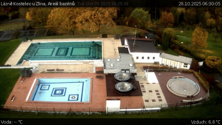 Lázně Kostelec u Zlína - Areál bazénů - 28.10.2025 v 06:30 Lázně Kostelec u Zlína - Areál bazénů - 28.10.2025 v 06:30