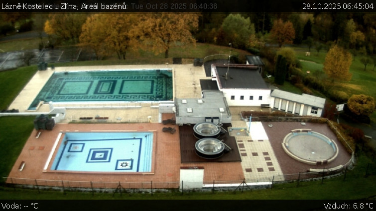 Lázně Kostelec u Zlína - Areál bazénů - 28.10.2025 v 06:45 Lázně Kostelec u Zlína - Areál bazénů - 28.10.2025 v 06:45